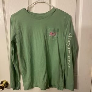 YXL Vineyard vine long sleeve pocket tee! Pistachio green! Excellent condition!